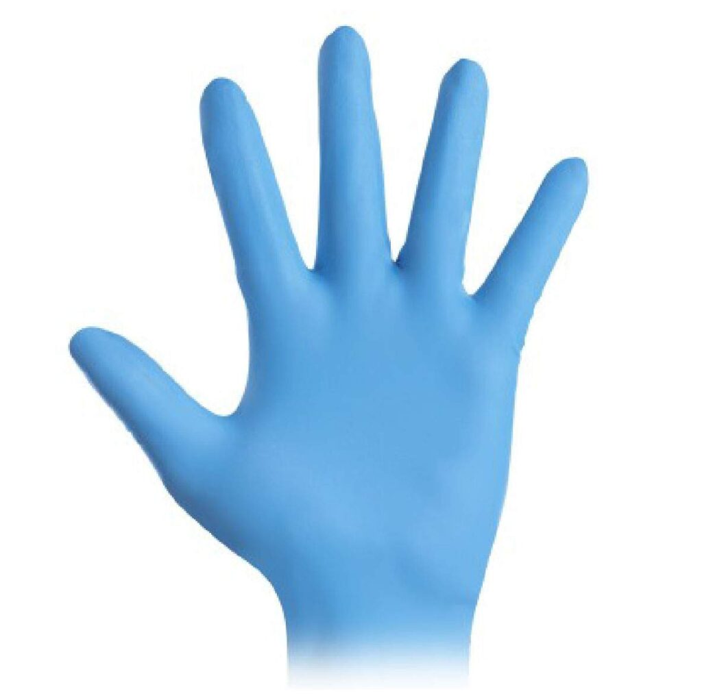 Guanti Monouso In Nitrile Shamrock Senza Polvere – Confezione Da 100 Pezzi – Colore Blu – Varie Taglie - Foto 3
